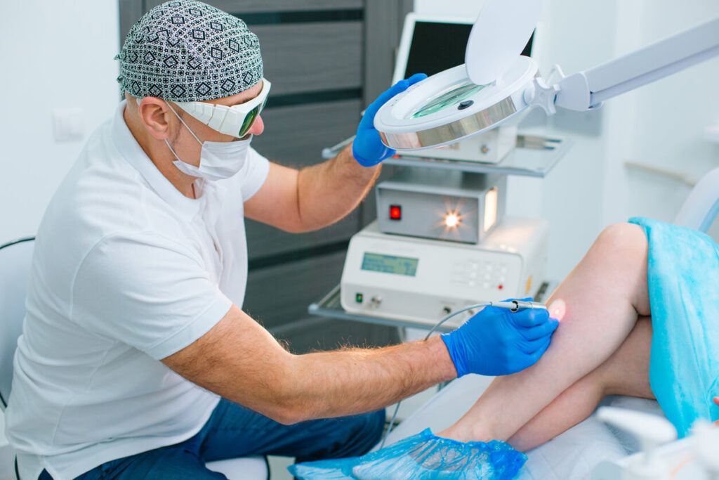 Laser vein removal performed in the modern clinic