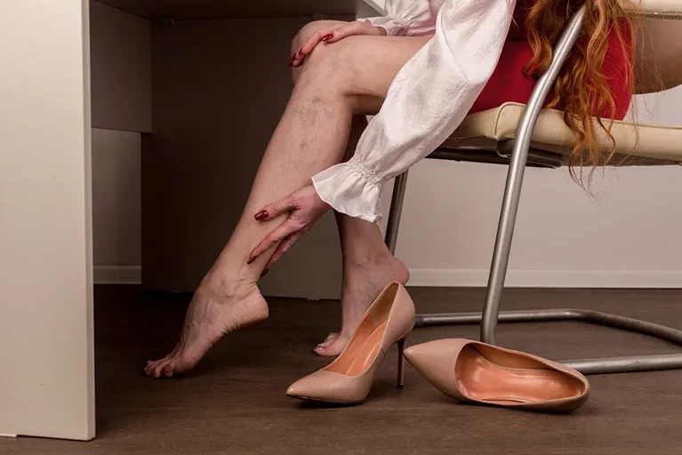 Woman's legs with varicose veins