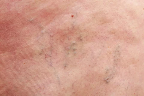 blue spider veins on chest